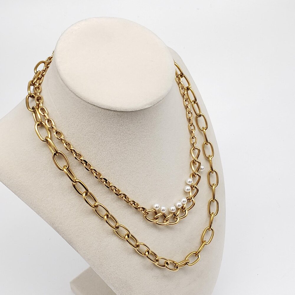 Brand New Fashion Trendy Paperclip Stainless Steel Necklace - Picture 2 of 4